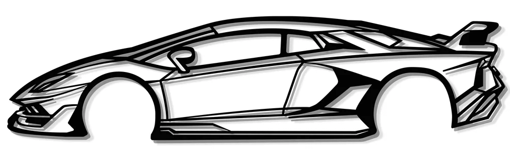 Lamborghini Aventador SVJ silhouette laser cut steel – Laser Edge