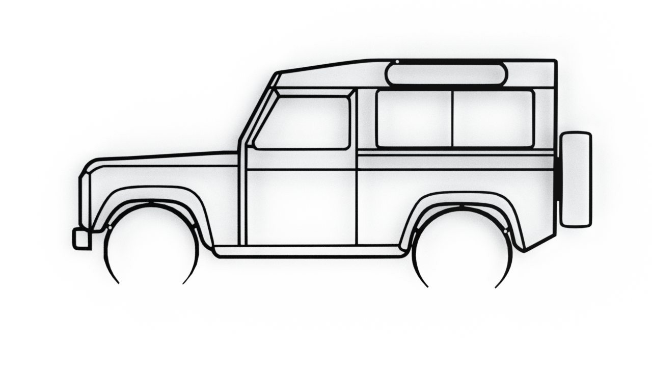 Land Rover Defender 90 Classic silhouette laser cut steel – Laser Edge ...